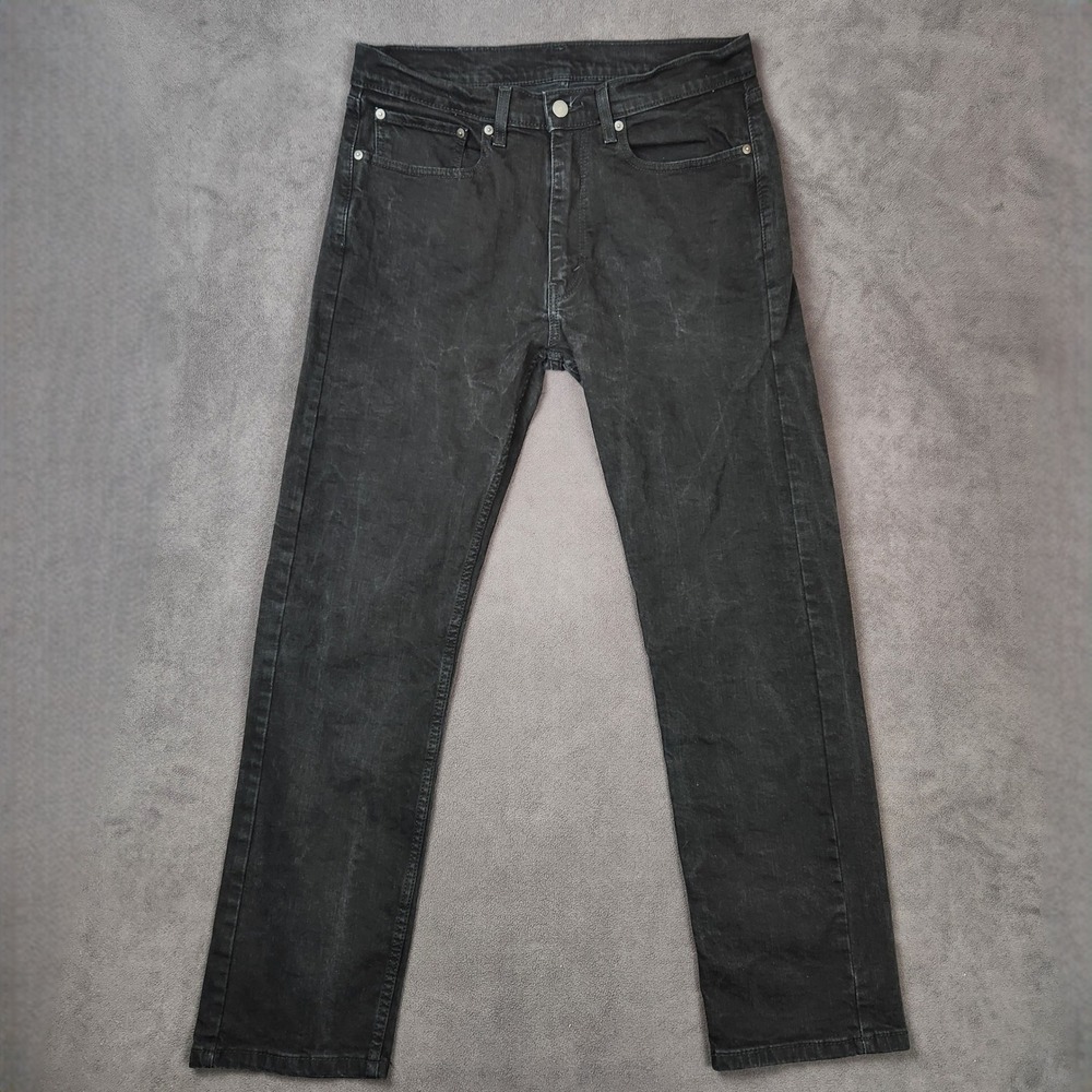 Levis 505 Regular Fit Jeans Mens W34 L32 Black Denim Pants